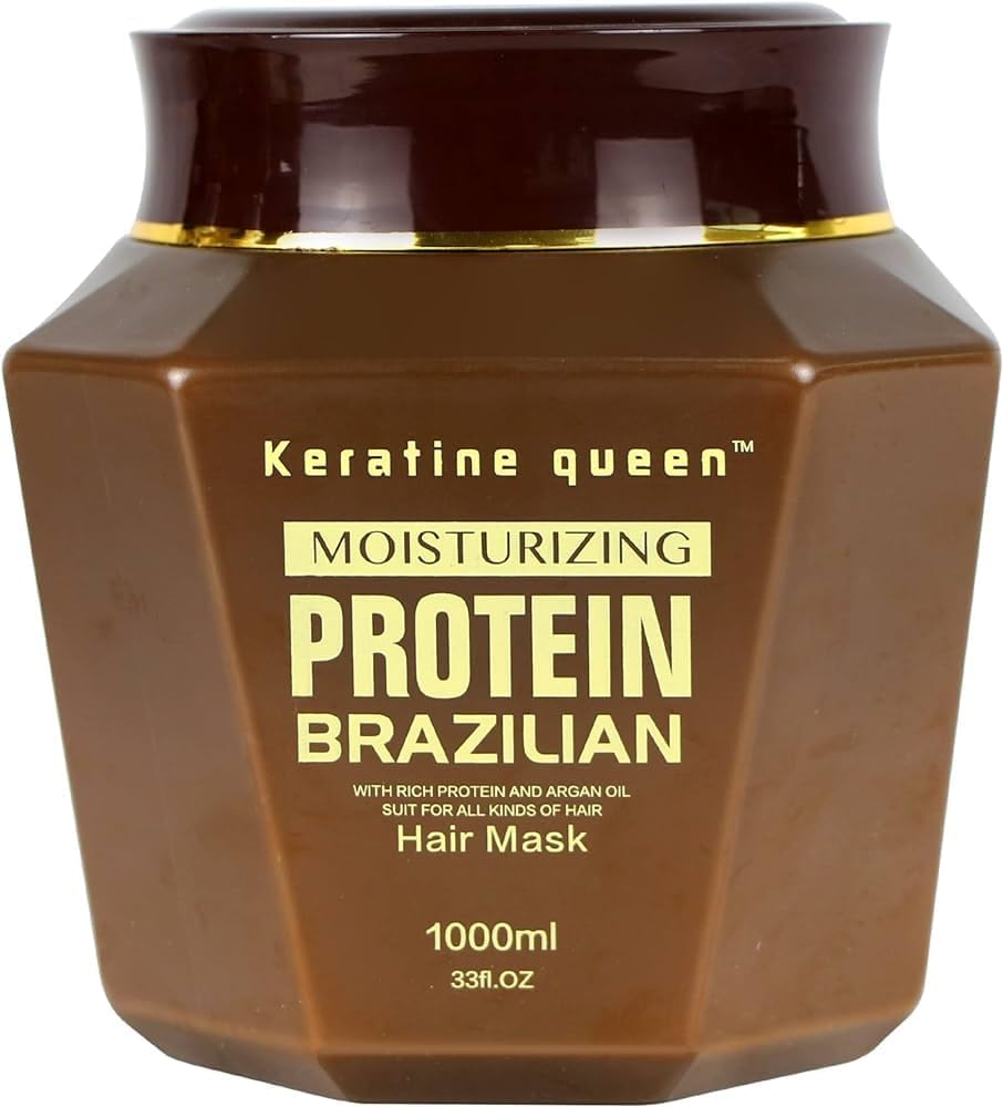 Keratine Queen Protein Brezilien - Masque capillaire brésilien hydratant aux protéines1000 ml (1)