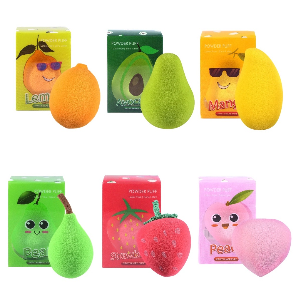 NOOR, ÉPONGE DE MAQUILLAGE AUX PROFIL DE FRUIT - 1 UNITÉ