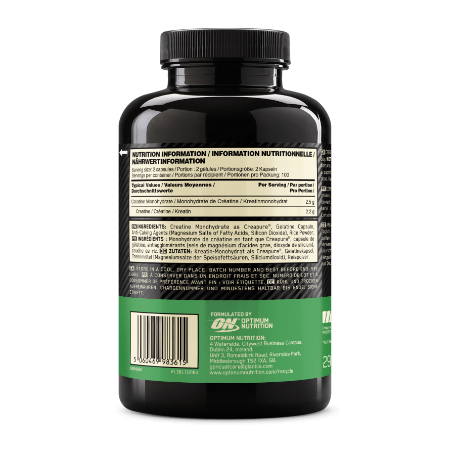 OPTIMUM NUTRITION CREATINE CAPSULES 200 CAPSULES