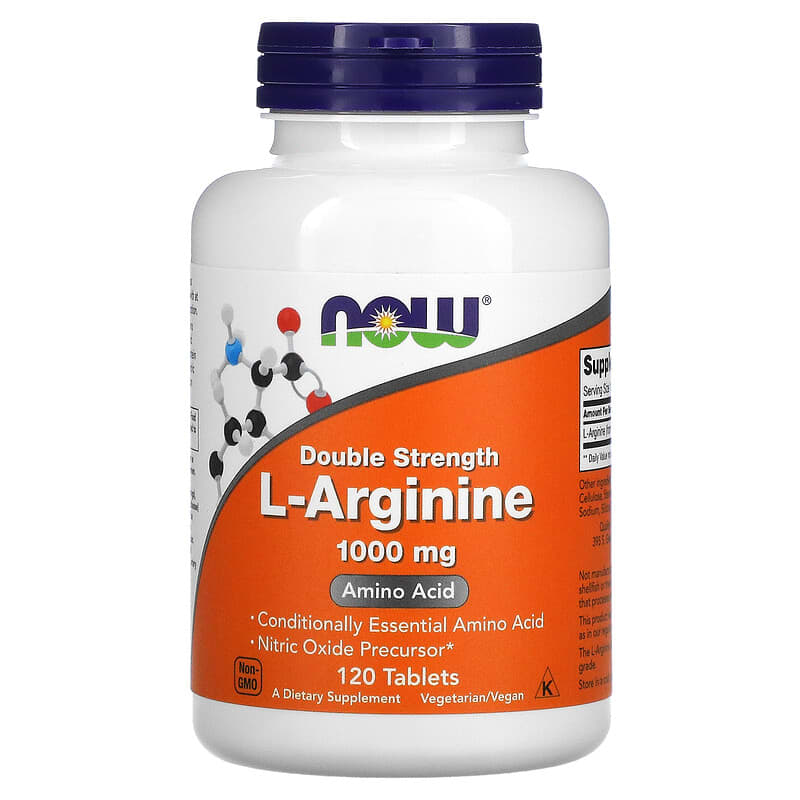 NOW FOODS, L-ARGININE, DOUBLE STRENGTH, 1,000 MG, 120 TABLETS