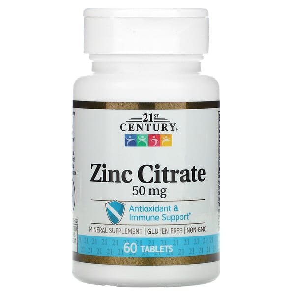 21ST CENTURY ZINC CITRATE 50MG 60 CAPS