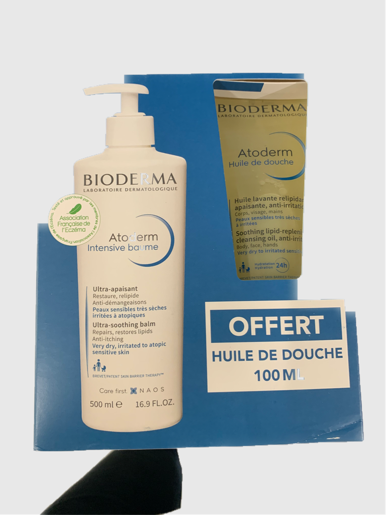 BIODERMA COFFRET ATODERM GEL CREME 200ML + ATODERM HUILE DOUCHE 200ML OFFERT 