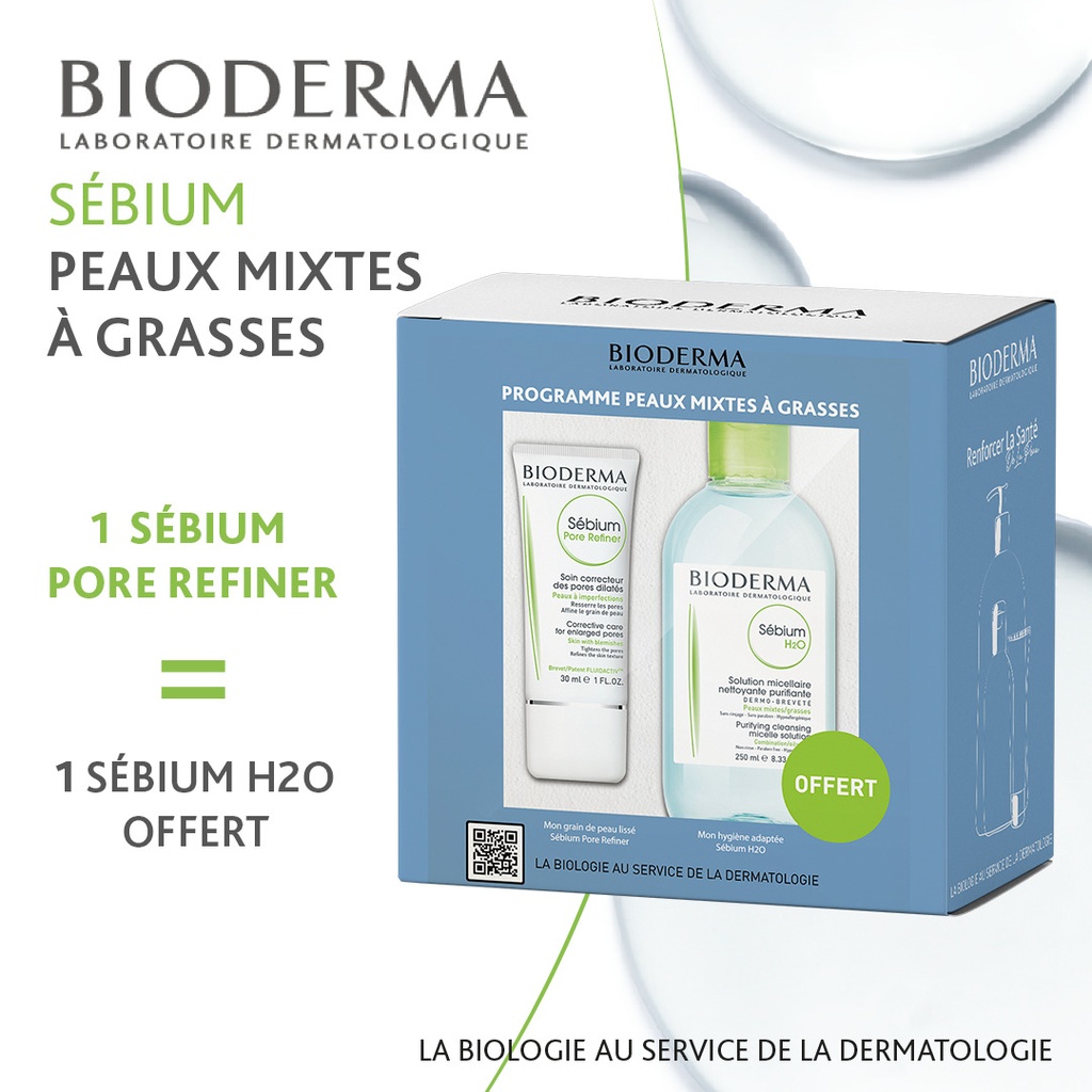 BIODERMA COFFRET SEBIUM H2O 250 ML + SEBIUM H2O 250ML OFFERT