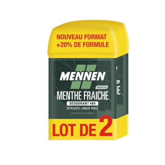 MENNEN DEODORANT STICK MENTHE LOT DE 2X50ML