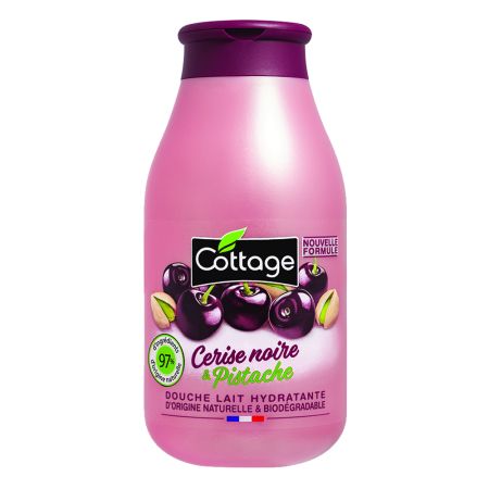 COTTAGE GEL DOUCHE HYDRATANT AU LAIT ET EXTRAIT DE CERISE NOIRE ET PISTACHE 250 ML