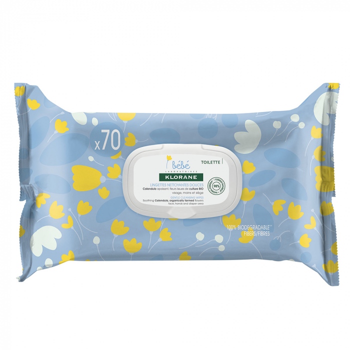 KLORANE BEBE LINGETTES NETTOYANTES DOUCES 70U