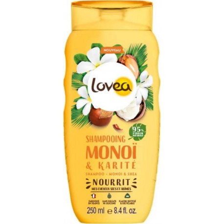 LOVEA SHAMPOING MONOÏ &amp; KARITE CHEVEUX SECS ET ABIMES 250ML