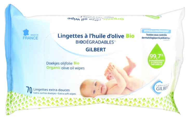 GILBERT LINGETTES A L4HUILE D4OLIVE BIO EXTRA DOUCE 70P
