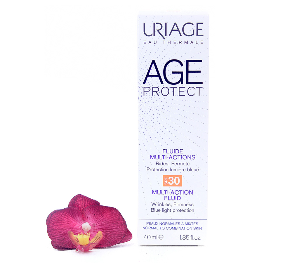 URIAGE AGE PROTECT FLUIDE MULTI-ACTIONS SPF30 40ML - RIDES, FERMETE, PROTECTION LUMIERE BLEUE