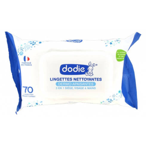 DODIE LINGETTES NETTOYANTES DERMO APAISANTES 70 LINGETTES