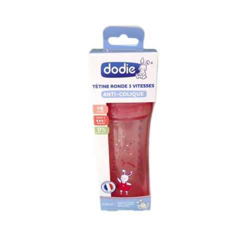 DODIE BIBERON INI+ 330ML ROSE DANSE +6 M TETINE RONDE 3 VIT