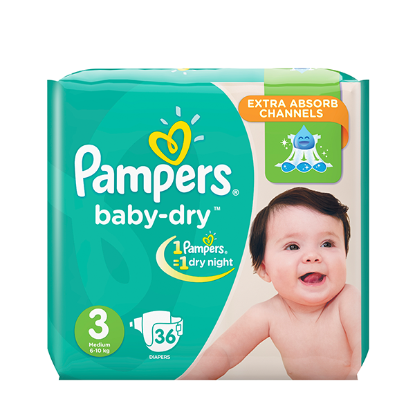 PAMPERS BABY DRY T3 36U