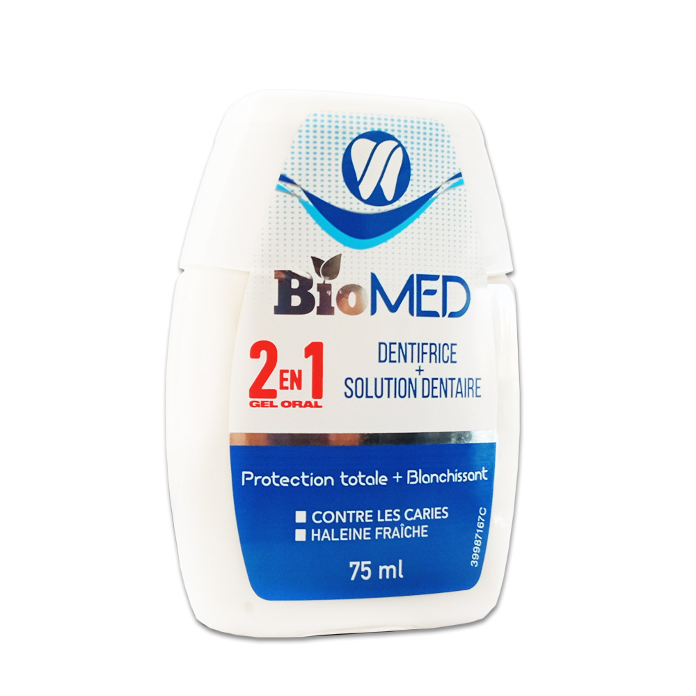 BIOMED 2 EN 1 DENTIFRICE PROTECTION ET SOLUTION DENTAIRE