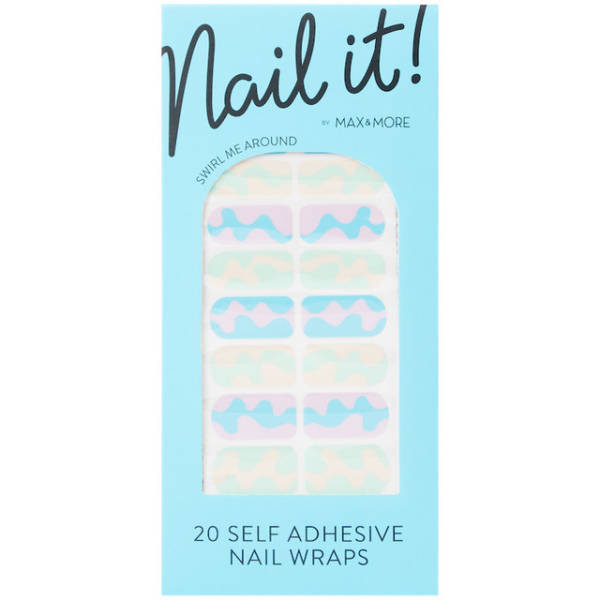 MAX &amp; MORE NAIL WRAPS SWIRL ME AROUND 20PCS