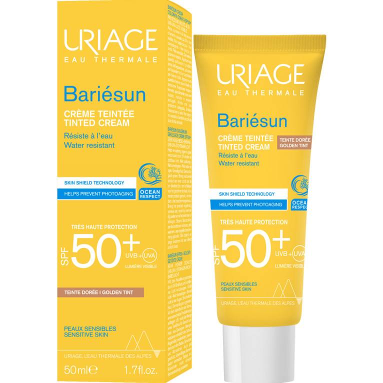 URIAGE BARIESUN COFFRET CREME TEINTE DORE SPF50+ + EAU THERMAL 50ML 