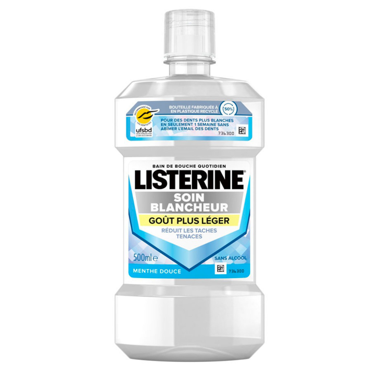 LISTERINE BAIN BOUCHE SOIN BLANCHEUR MENTHE DOUCE 500ML