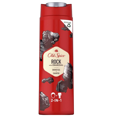 OLD SPICE ROCK SHAMPOING-GEL DOUCHE 2EN1 AU CHARBON– 400 ML
