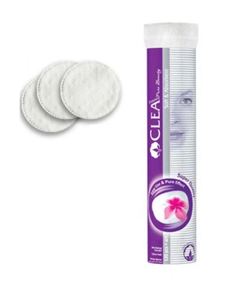 CLEA COTON DOUX POUR LE MAQUILLAGE, BLANC, 120 PIÈCES