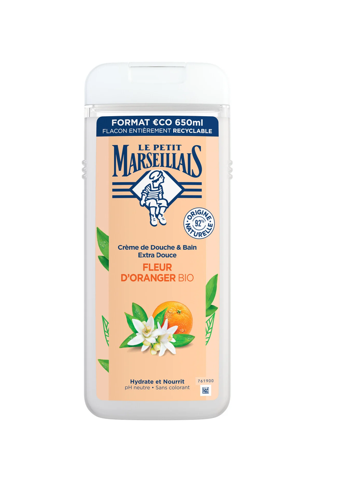LE PETIT MARSEILLAIS BAIN DE DOUCHE EXTRA DOUX FLEUR D'ORANGER 650ML