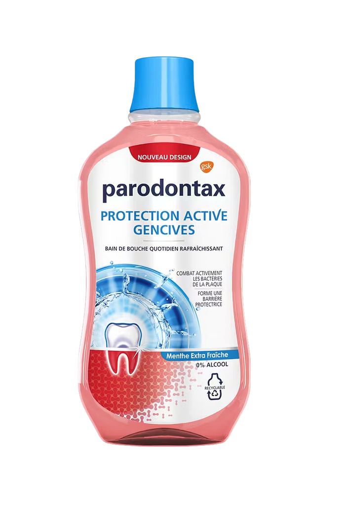 PARODONTAX BAIN DE BOUCHE PROTECTION ACTIVE  QUOTIDIEN POUR DES GENCIVES ET DES DENTS SAINES 500ML