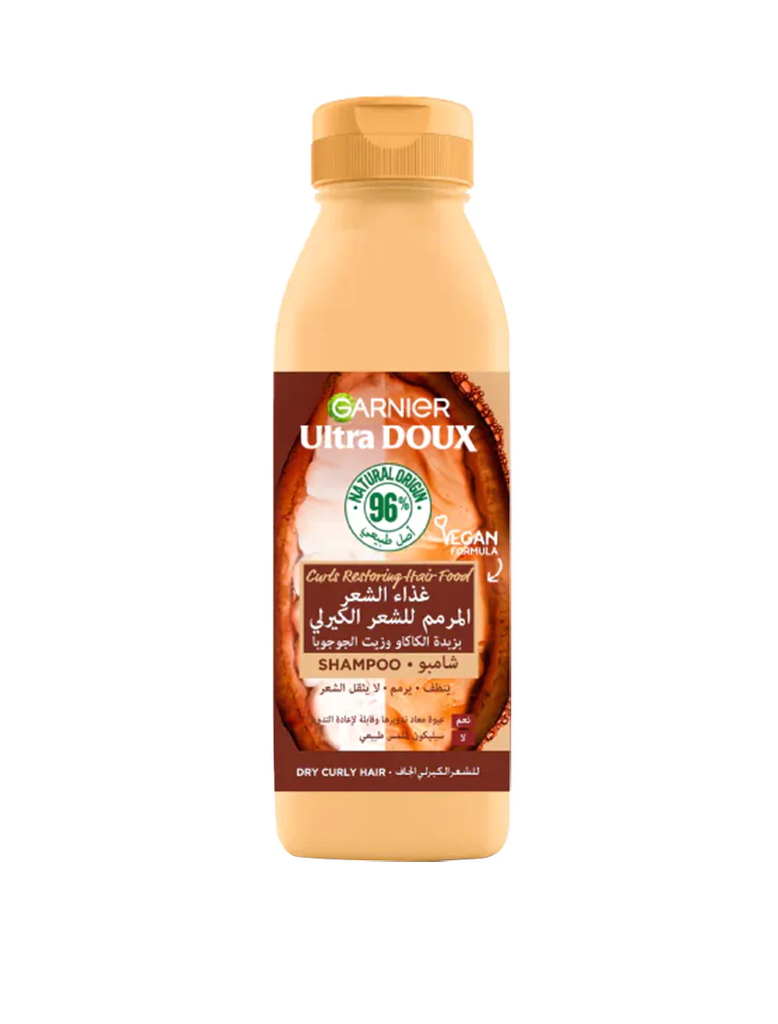 ULTRA DOUX HAIR FOOD – SHAMPOOING NOURISSANT AU BEURRE DE CACAO POUR CHEVEUX BOUCLÉS – 350ML