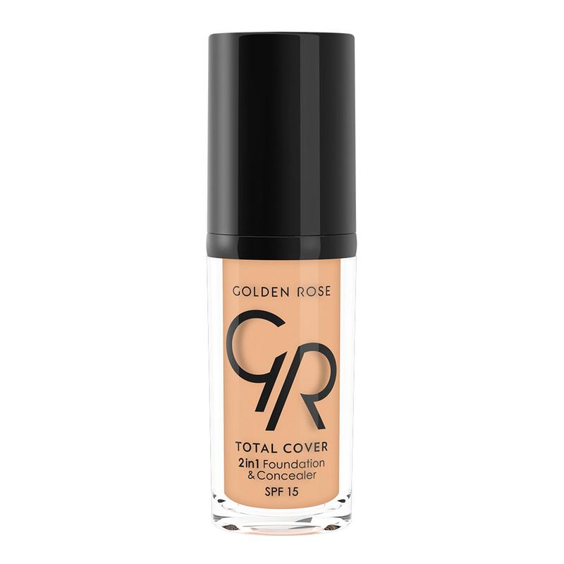 GOLDEN ROSE TOTAL COVER FOND DE TEINT ET CORRECTEUR 2 EN 1, N° 09-WARM ROSE, BEIGE