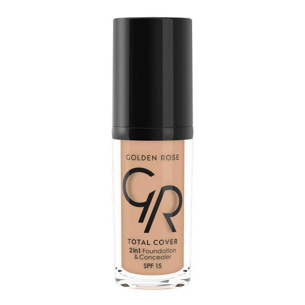 GOLDEN ROSE FOND DE TEINT CORRECTEUR 2 EN 1, COUVERTURE TOTALE , N ° 15