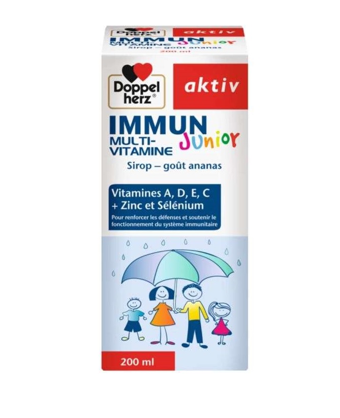 DOPPLE HERZ AKTIV IMMUN JUNIOR MULTIVITAMINE SIROP 200ML