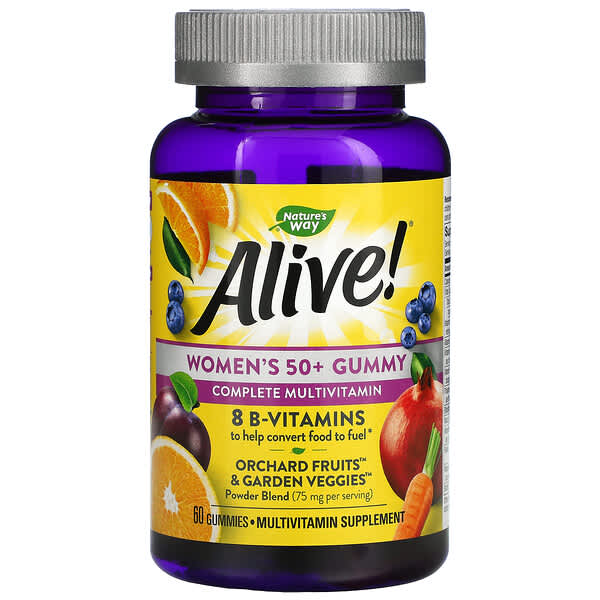 [33674159040] NATURE'S WAY, VIVANT! LADIES 50+ GUMMY VITAMINS, GREAT FRUIT FLAVORS, 60 GUMMY