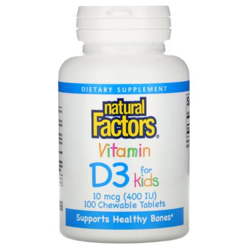 [68958010595] NATURAL FACTORS VITAMINE D3 FOR KIDS 100 CAPS