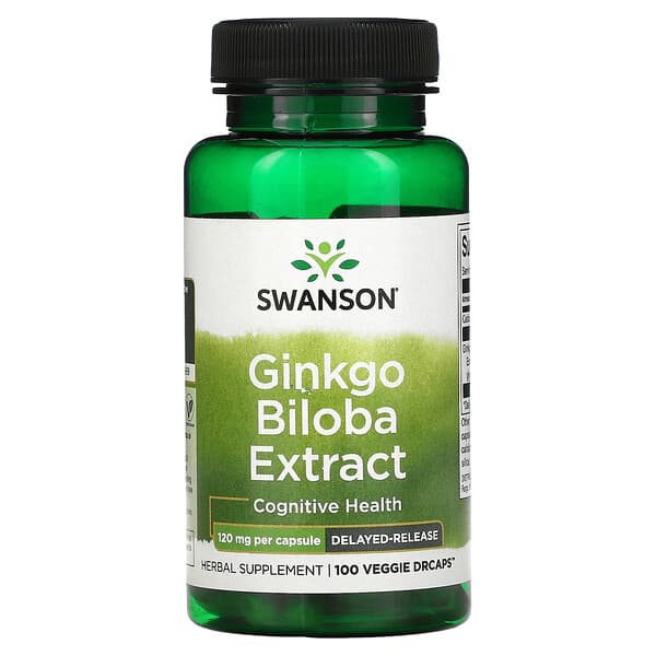 [87614020334] SWANSON, EXTRAIT DE GINKGO BILOBA, 120 MG, 100 CAPSULES VÉGÉTARIENNES 