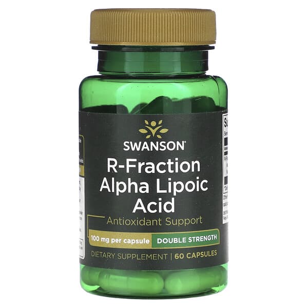 [87614022505] SWANSON, ACIDE ALPHA-LIPOÏQUE R-FRACTION, DOUBLE EFFICACITÉ, 100 MG, 60 CAPSULES 
