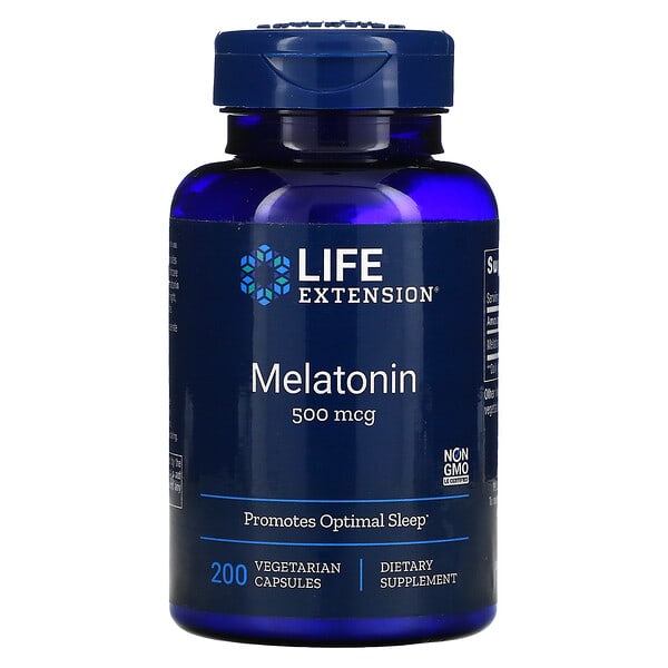 [737870108320] LIFE EXTENSION, MÉLATONINE, 500 MG, 200 CAPSULES VÉGÉTALES