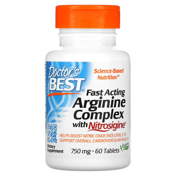 [753950004061] DOCTOR'S BEST, COMPLEXE D'ARGININE À ACTION RAPIDE AVEC NITROSIGINE, 750 MG, 60 COMPRIMÉS 