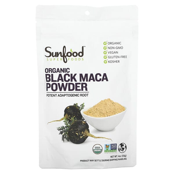 [803813101182] Sunfood, Superfoods, Organic Black Maca Powder