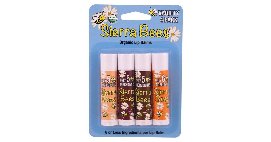 [898220011490] SIERRA BEES ASSORTIMENT DE BAUMES BIO, 4 UNITÉS