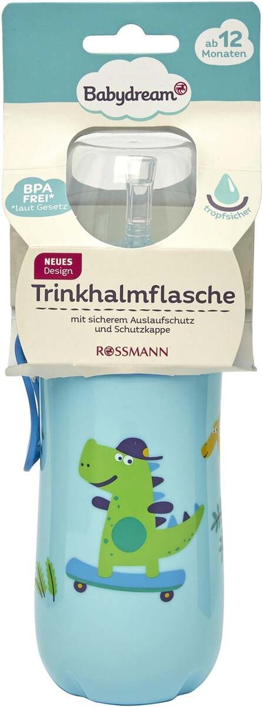 [2001234026765] BABYDREAM BOUTEILLE A PAILLE  +12M - COULEUR BLEU-360ML