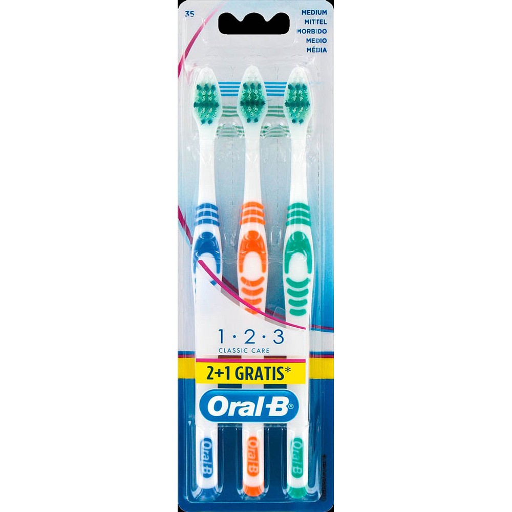 [3014260818388] ORAL-B 1-2-3 BROSSE A DENT CLASSIC CARE MEDIUM 3 PCS
