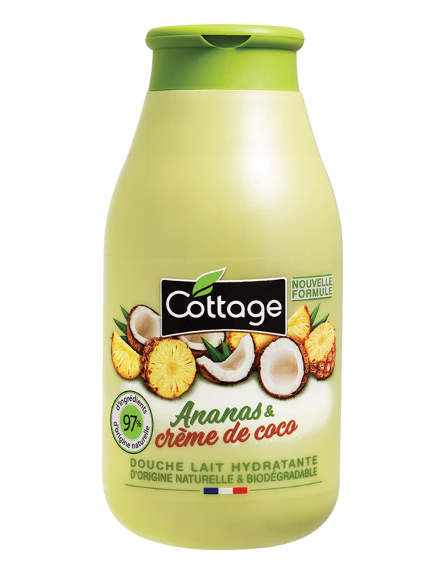 [3141389959682] COTTAGE DOUCHE LAIT HYDRATANTE  ANANAS ET CRÈME DE COCO 250 ML