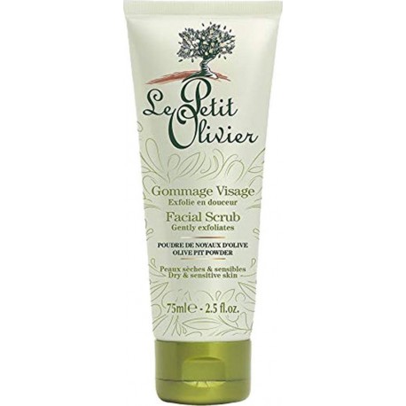 [3549620011548] LE PETIT OLIVIER GOMMAGE VISAGE POUDRE DE NOYAUX D’OLIVE PEAUX SECHES &amp; SENSIBLES 75ML