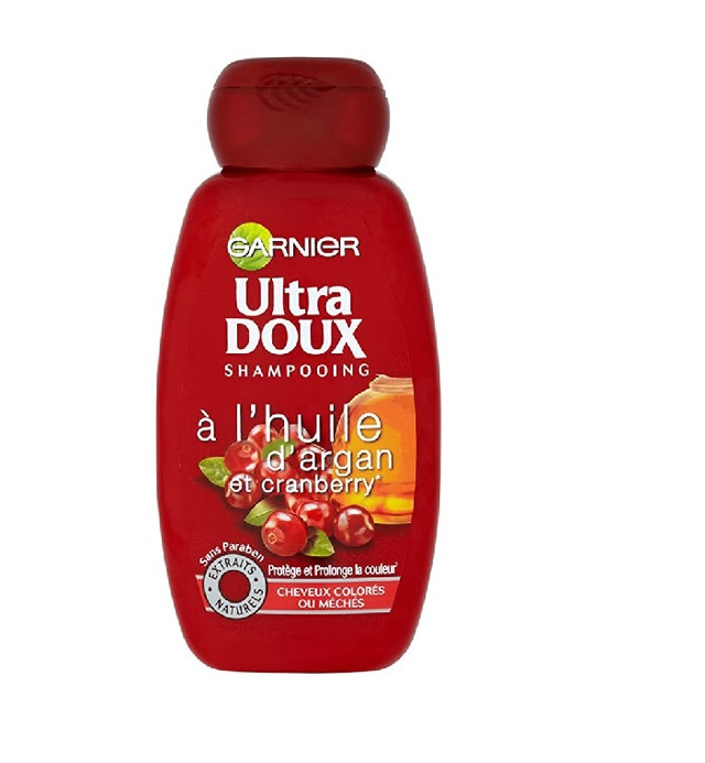 [3600541599024] GARNIER ULTRA DOUX SHAMPOOING POUR CHEVEUX COLORÉS HUILE D'ARGAN/CRANBERRY 250 ML