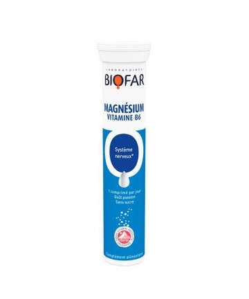 [3760049895247] BIOFAR MAGNESIUM VITAMINE B6 + B2 20 COMPRIMES