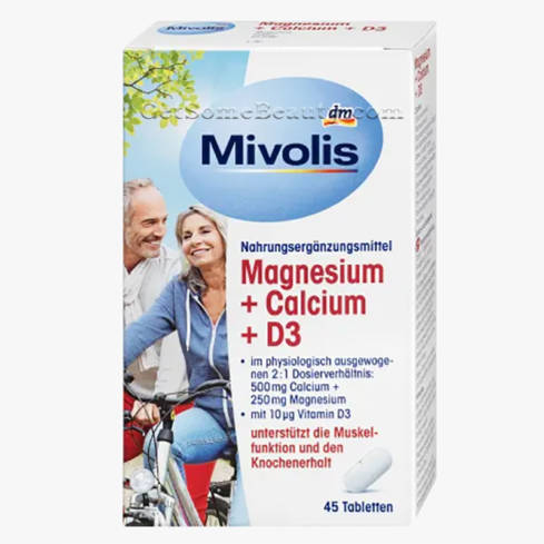 [4058172323508] MIVOLIS MAGNESIUM + CALCIUM + D3, COMPRIMES 45 TABS