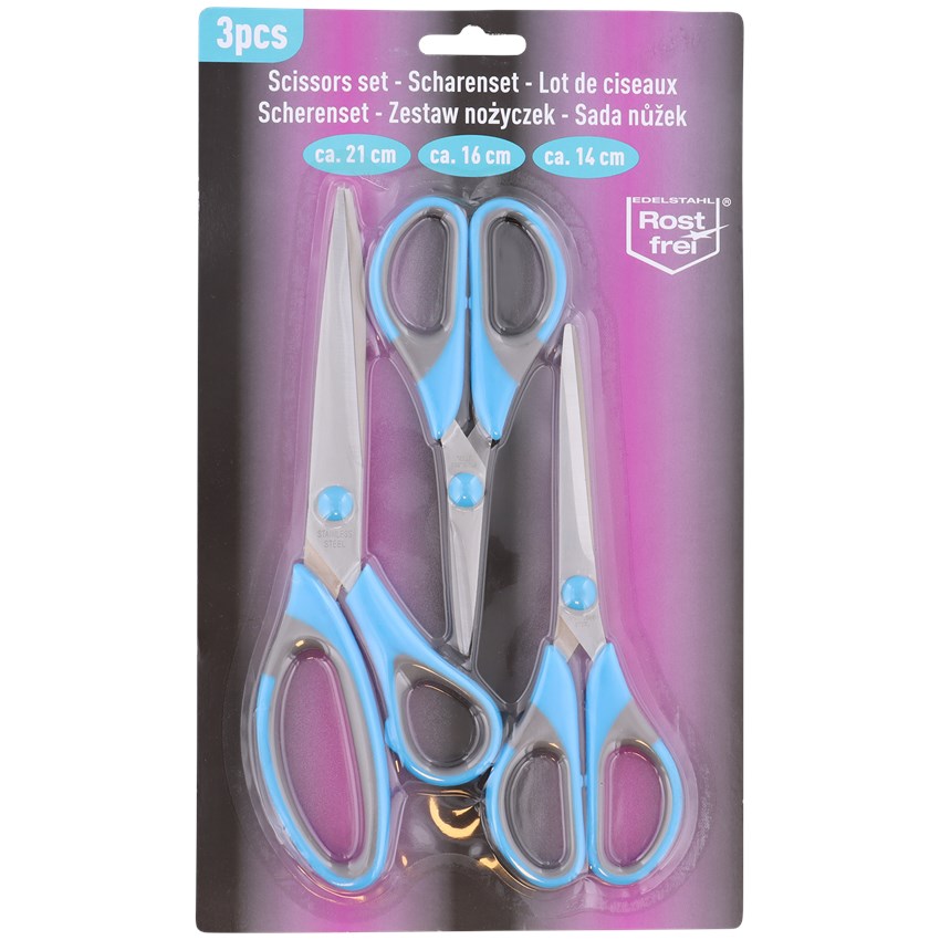 [4060411002211] LOT DE CISEAUX 3 PCS