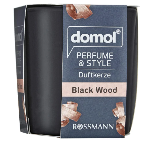 [4305615611419] DOMOL BOUGIE PARFUMÉE BLACK WOOD 125 G