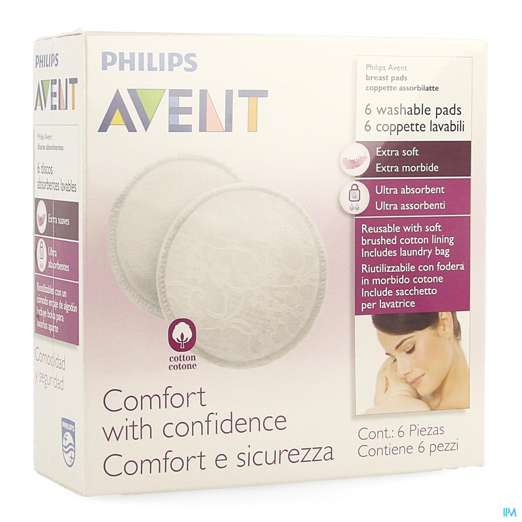 [5012909005418] AVENT 6 COUSSINETS LAVABLES