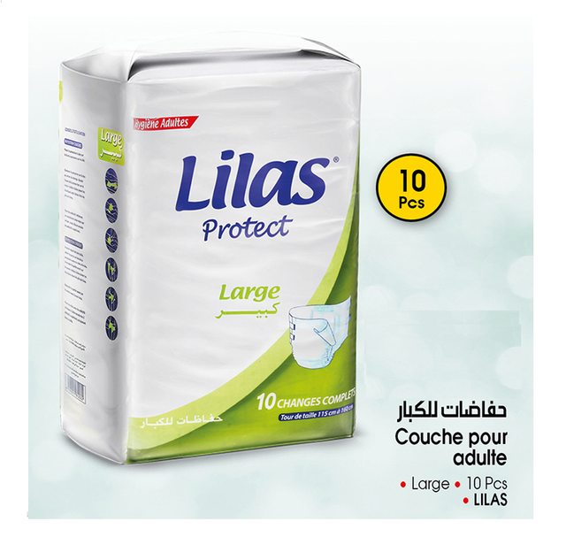 [6192011812032] LILAS PROTECT COUCHES ADULTE TAILLES LARGES 10 COUCHES