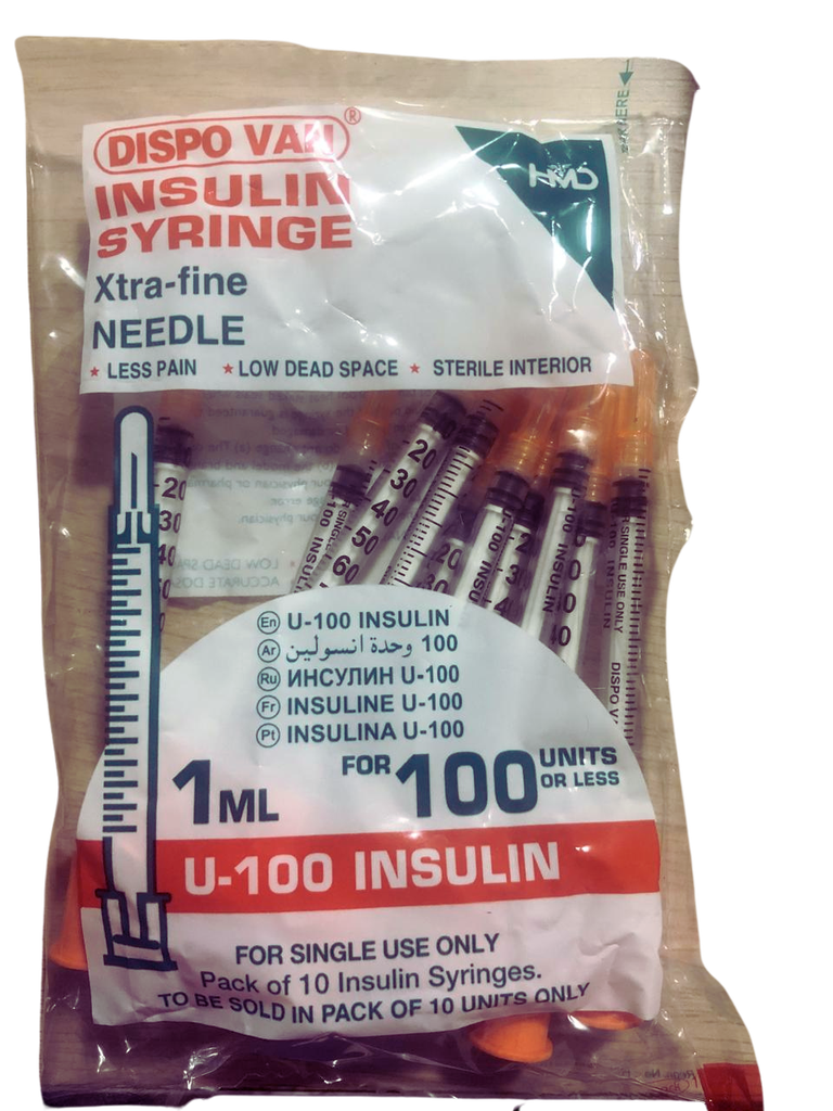 [7545300000006] DISPO VAN INSULIN SERINGUE 1ML ( 30G X 8 MM ) - PACK DE 10 UNITES