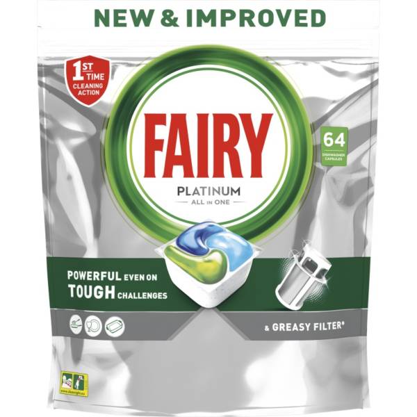 [8001841960258] FAIRY PLATINUM ALL IN ONE 954G 64 TABLETTE LAVE VAISSELLE