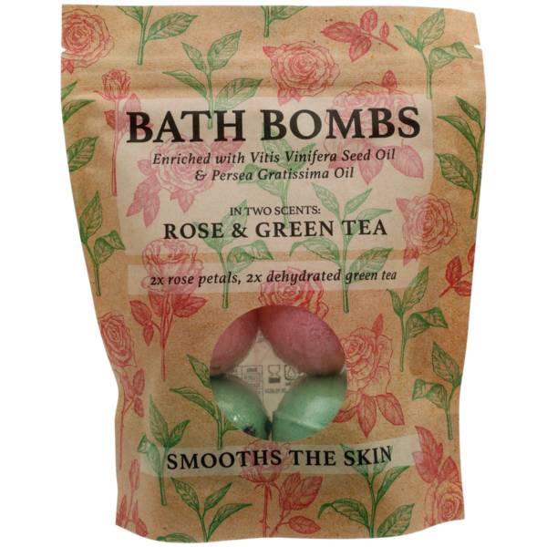 [8715342037059] BOMBES DE BAIN ROSE ET THÉ VERT 4 PCS